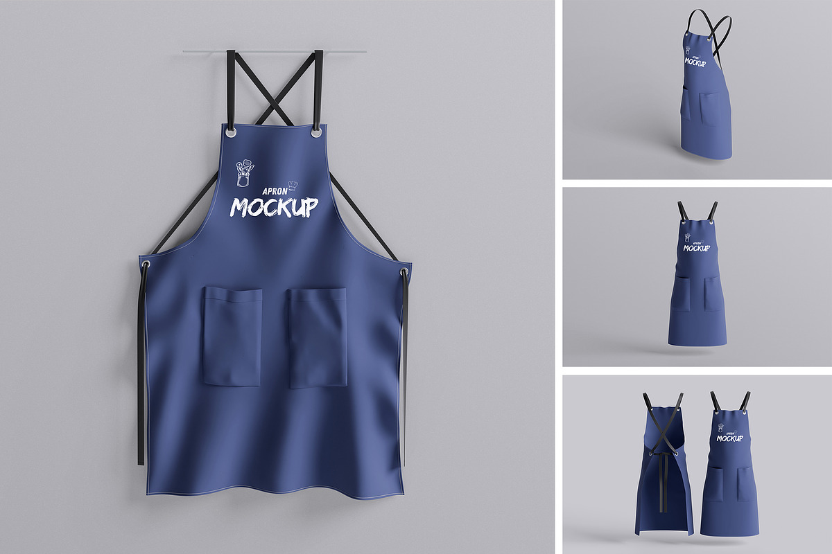 Apron Mockup, a Cups & Container Mockup by HanaSaka_Studio
