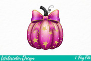 Coquette Pumpkin Png Sublimation png, an Illustration by Watercolor design (Thumbnail 1 of 3)