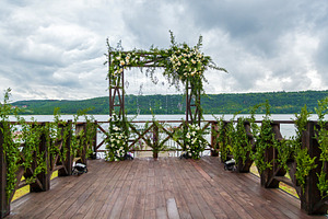 Wedding arch containing flower, background, and wedding, an Arts & Entertainment Photo by Photostock