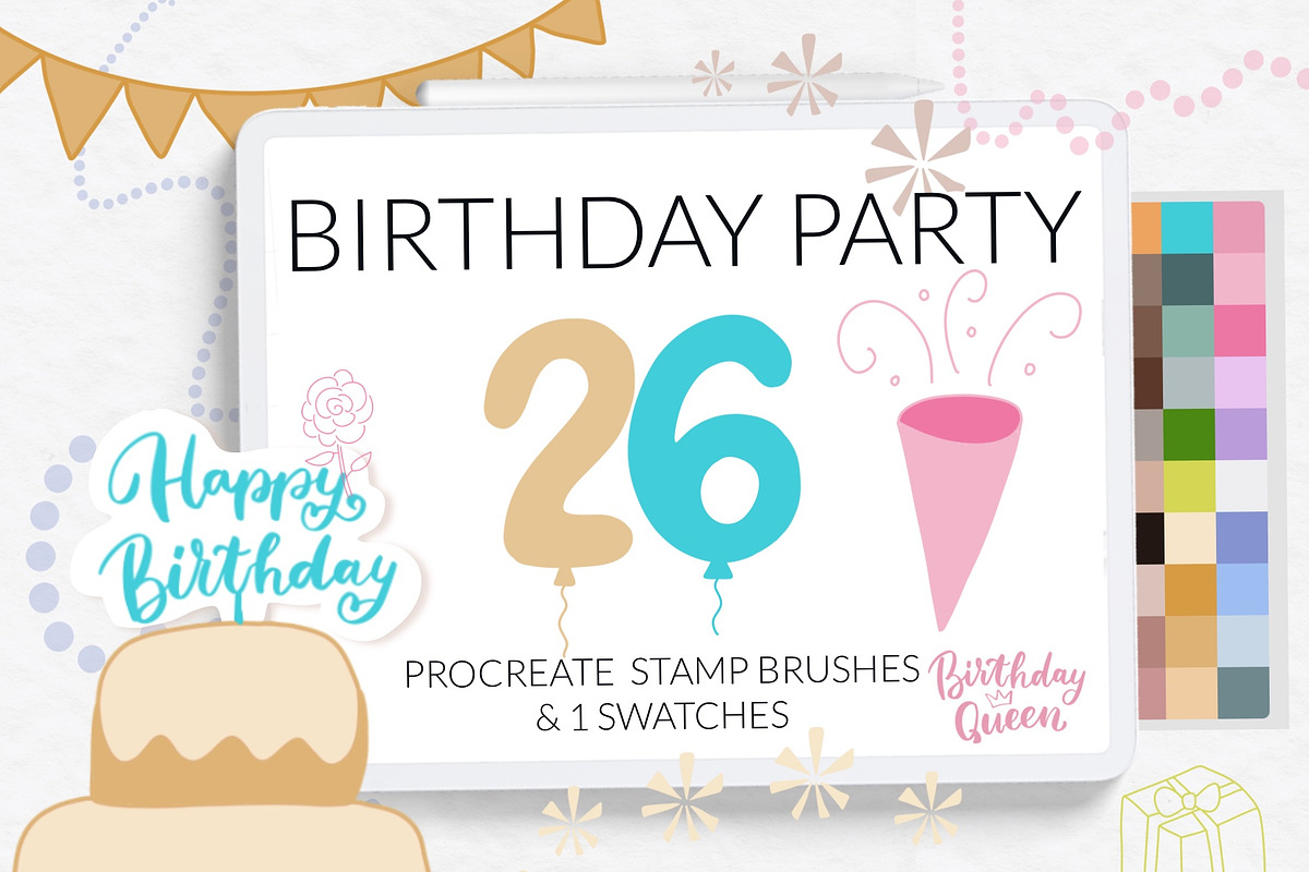 Birthday stamps, air balloon stamps, a Brush Add-On by Let's Art (Photo 1 of 3)