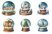 Watercolor Christmas SnowGlobe PNG, an Illustration by SinaCreation (Thumbnail 3 of 7)