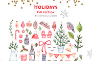 Christmas holidays. Watercolor set, a Decorative Illustration by Kate Macate (Thumbnail 4 of 6)