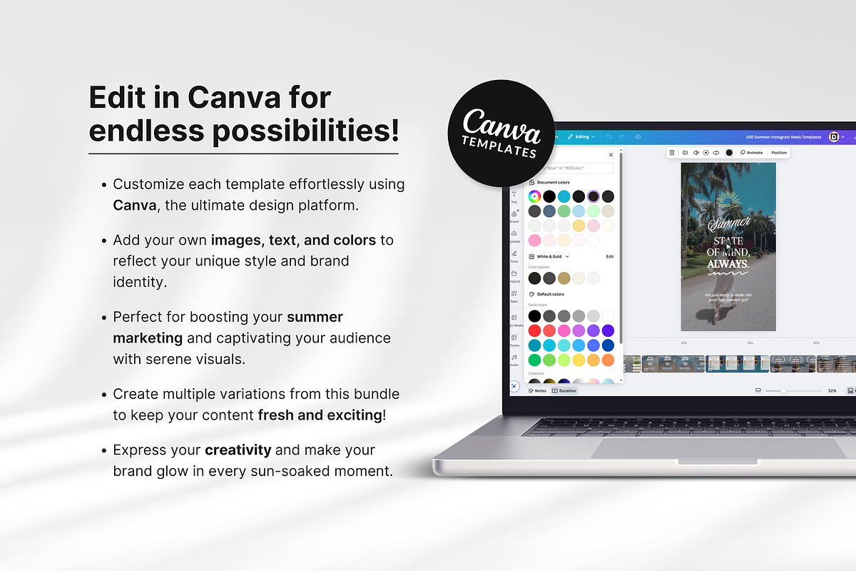 100 Summer Aesthetic Reels Templates, a Social Media Template by DigiPax (Photo 9 of 10)