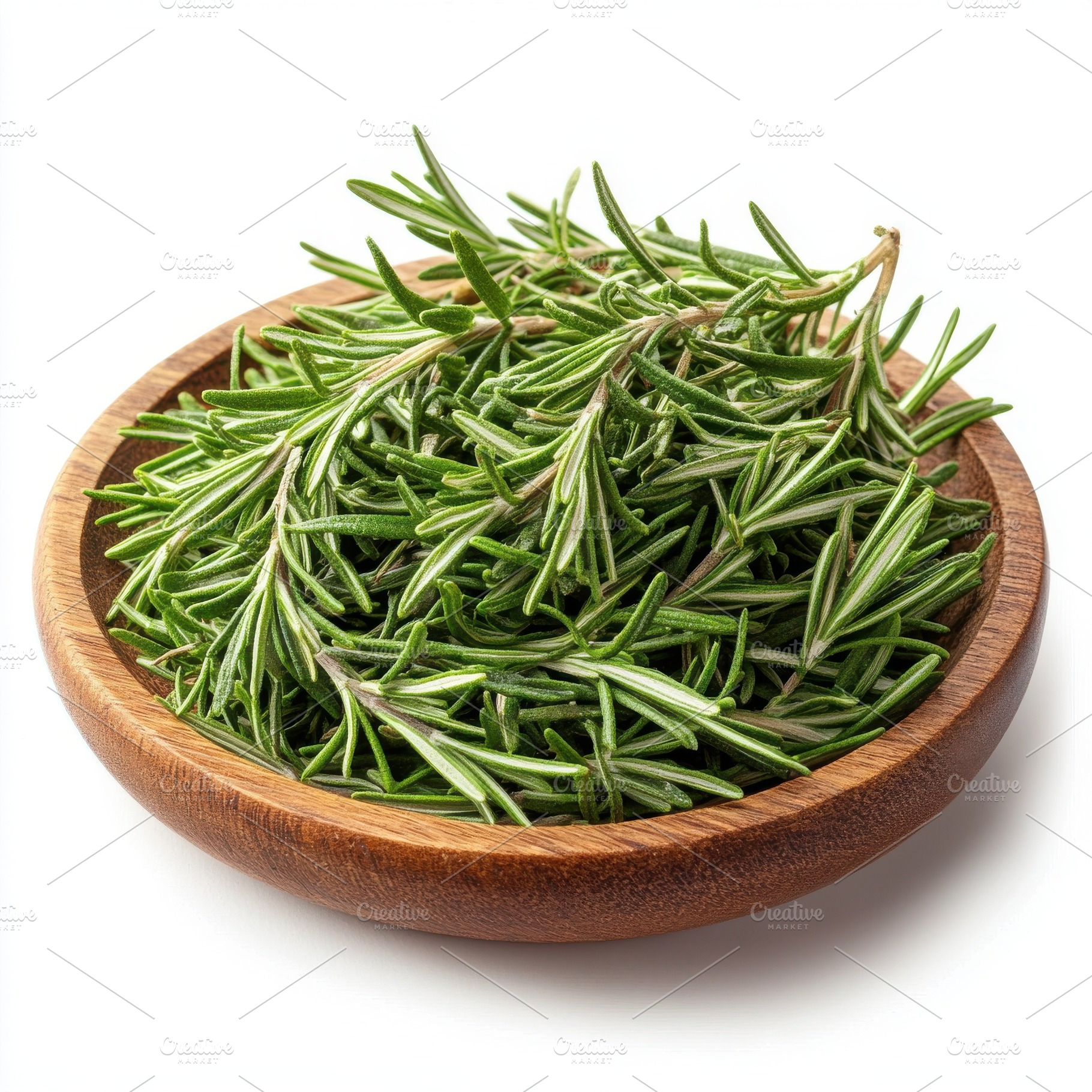 Fresh rosemary herb with bowl, isola, a Food & Drink Photo by Pixeness Studio