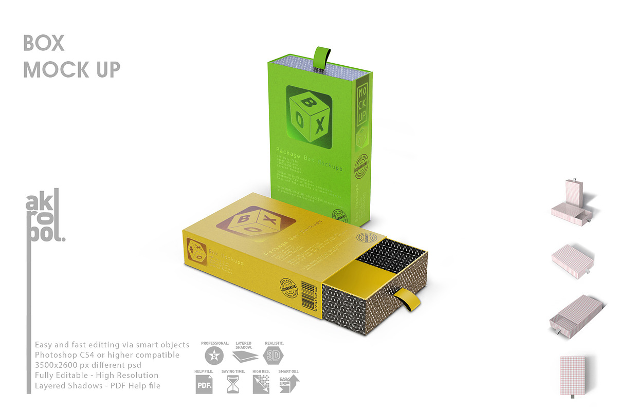 Box Mock Up, a Packaging Mockup by akropol (Photo 1 of 8)