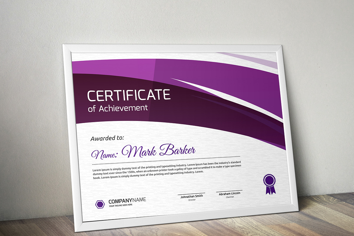Certificate Word | PSD | AI, a Stationery Template by Curve Design (Photo 4 of 4)