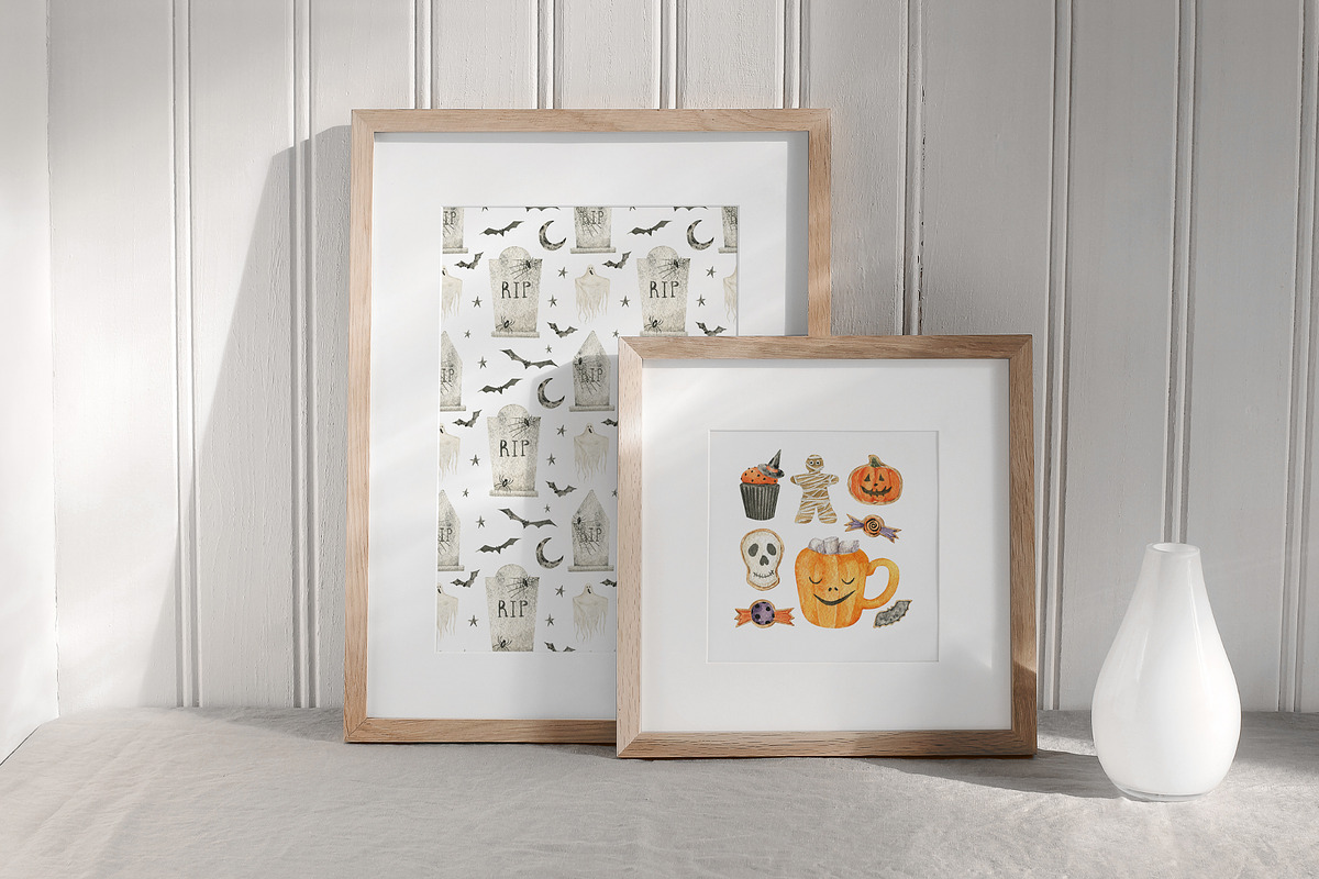 Cozy Halloween watercolor collection, a Seasonal Illustration by LiChu Art (Photo 4 of 28)