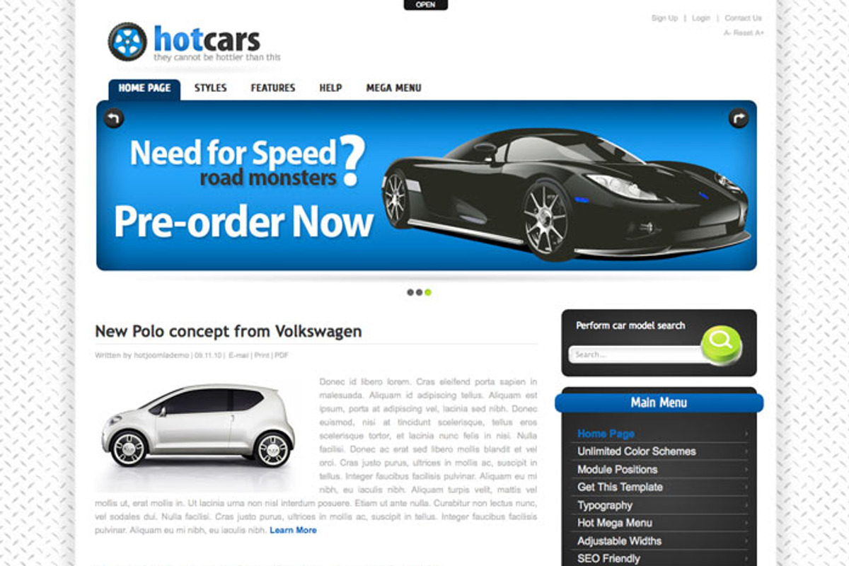 Hot Cars, a WordPress Template by hot-themes (Photo 3 of 4)