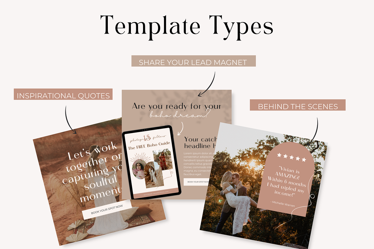 Instagram Post Template Boho Canva, a Social Media Template by HerstedHertz (Photo 8 of 9)