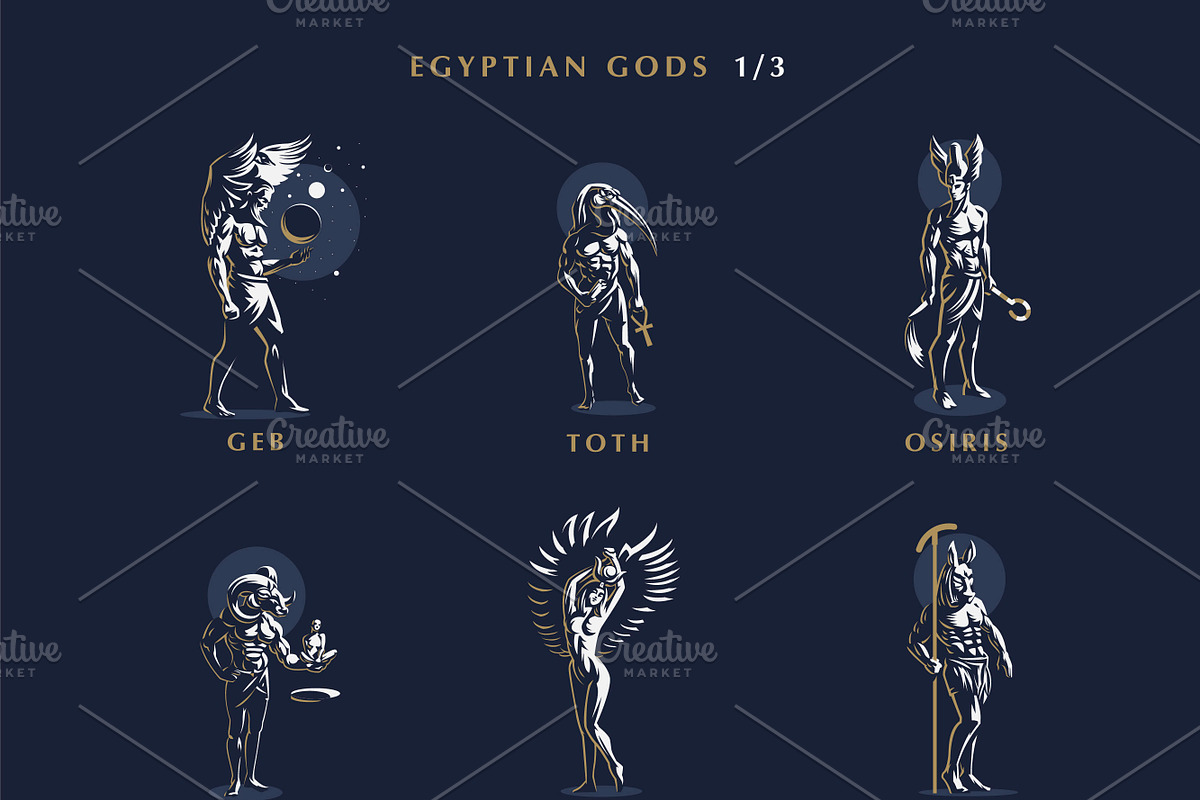 Set of Egiptian Gods, a Graphic by Masterlevsha (Photo 7 of 11)