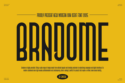 Bradome || Modern Tall Sans Serif, a Sans Serif Font by Ermedia Studio
