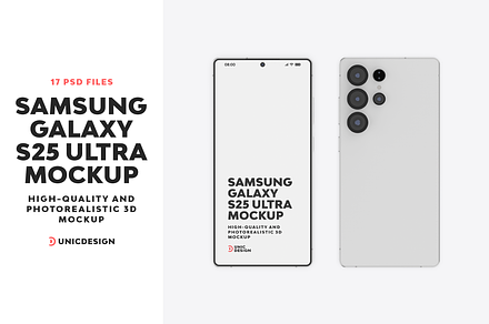 Samsung Galaxy S25 Ultra Mockup, an Android Mockup by UnicDesign