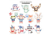 4th of July Watercolor Clipart, an Illustration by CharmClipart (Thumbnail 4 of 9)