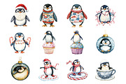 Christmas Penguin Clipart, an Illustration by Design Market (Thumbnail 3 of 4)