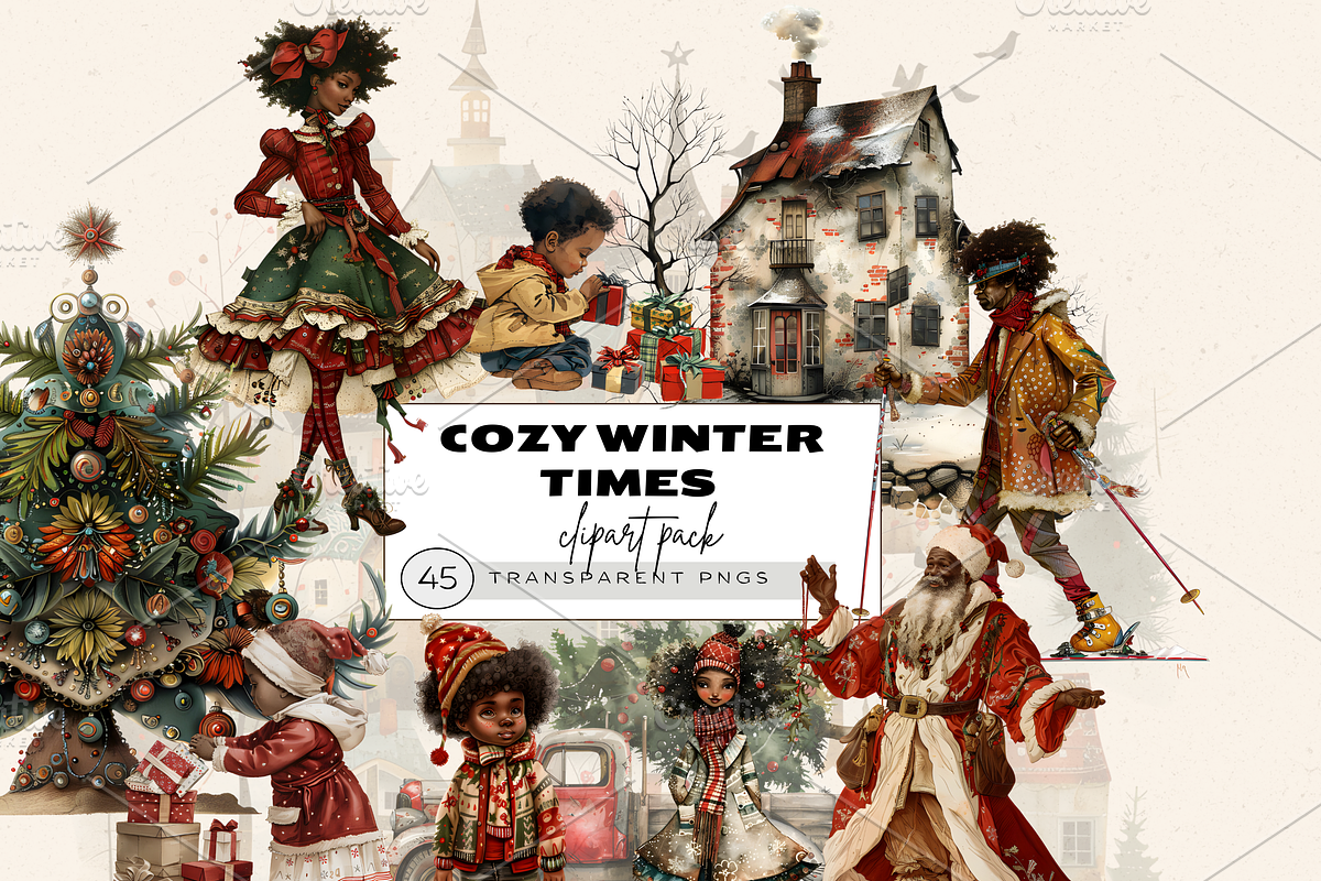 COZY WINTER TIMES CLIPART, a Person Illustration by Daring Digies (Photo 1 of 9)