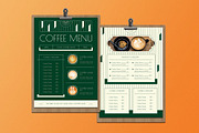 Green Art Deco Coffee Shop Food Menu, a Flyer Template by Aiyari Graphic (Thumbnail 1 of 3)