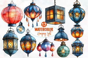 Watercolor Hanging Light  Clipart, an Illustration by Designworld