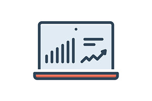 Statistics marketing color icon, a Duotone Icon by Creative priyanka