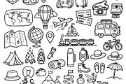 Set of travel outline doodle signs, a Transportation Illustration by Voodz_shop (Thumbnail 2 of 3)