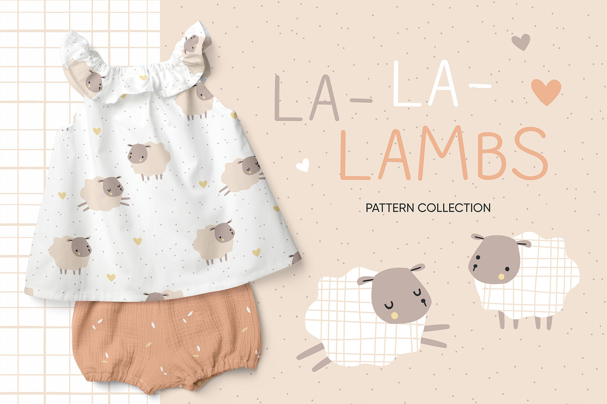 La-La-Lambs pattern collection, a Pattern Graphic by SurfaceStories (Photo 1 of 8)