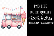 Summer Ice Cream Truck Clipart, an Illustration by Designking (Thumbnail 4 of 4)