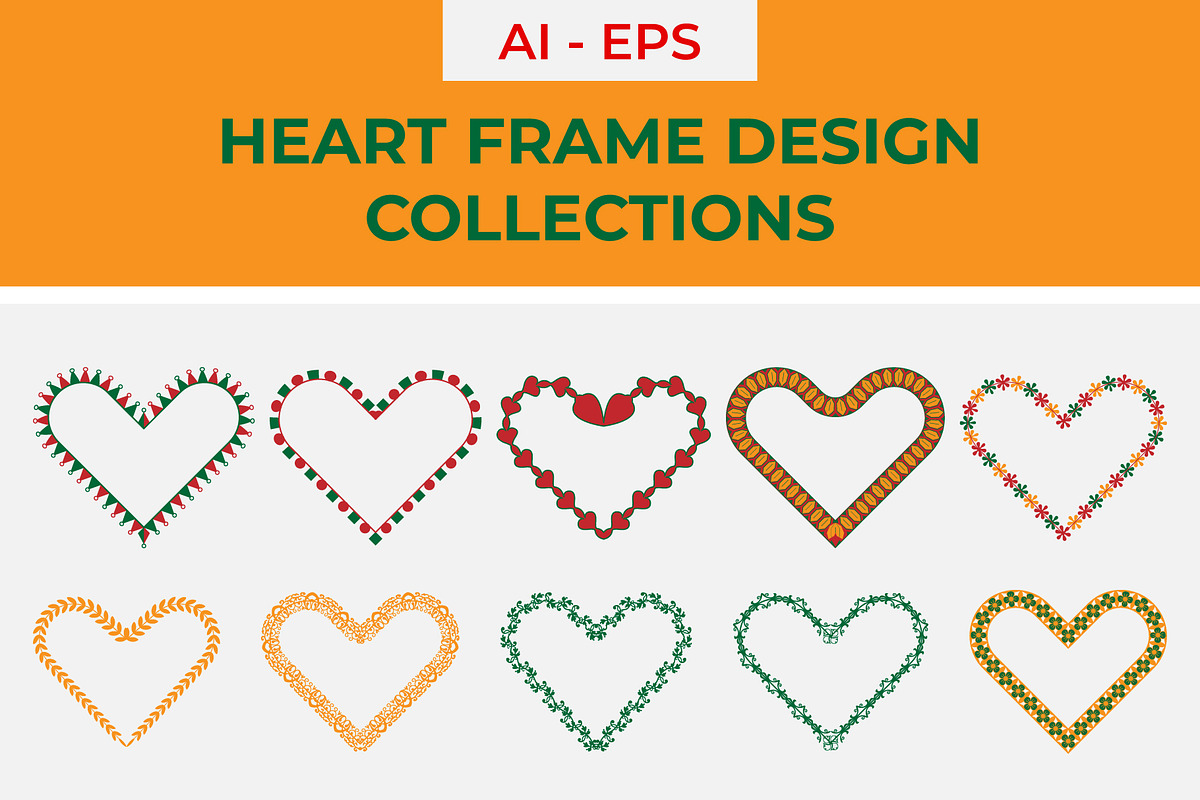 Heart Frame Design Collections, a Decorative Illustration by Lakhan1998 (Photo 1 of 6)