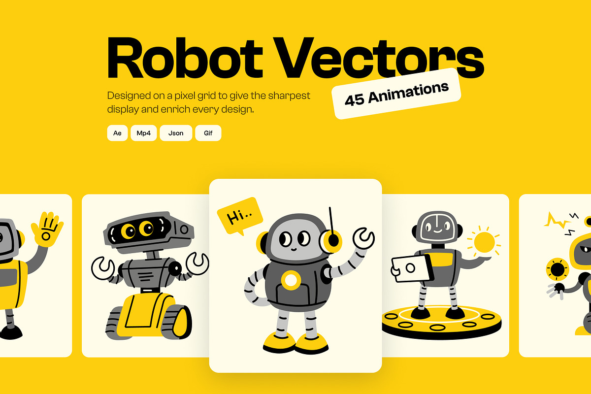 Animated Robot Vector Collection, an Emoji Icon by Brickclay (Photo 1 of 5)