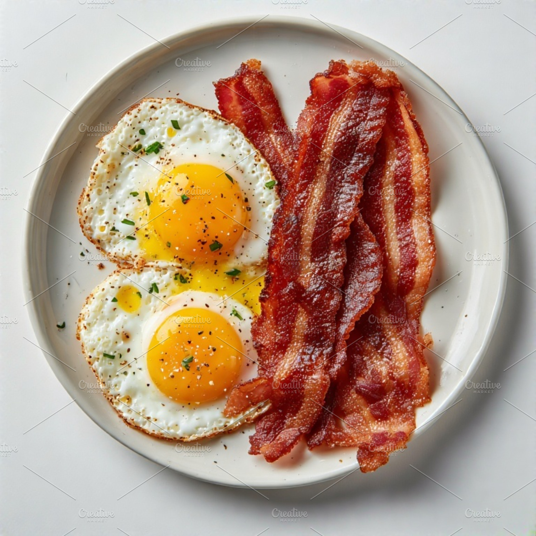 Eggs and bacon stock image, a Photo by ComfortQ