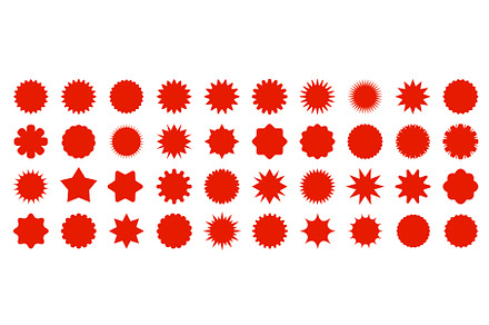 Red straburst sale price labels, an Object Illustration by Buch&Bee