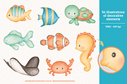 Under the Sea - Cliparts Set, an Illustration by Estudio Daiane Barbosa (Thumbnail 2 of 10)