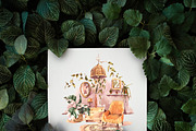 Watercolor Urban Jungle Decor, a Decorative Illustration by Belusuab (Thumbnail 5 of 10)