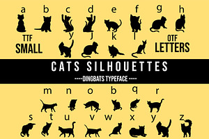 Cats Silhouettes Dingbats Font