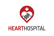 Heart Hospital Logo Template, a Branding & Logo Template by Dizaino-paslaugos (Thumbnail 1 of 3)
