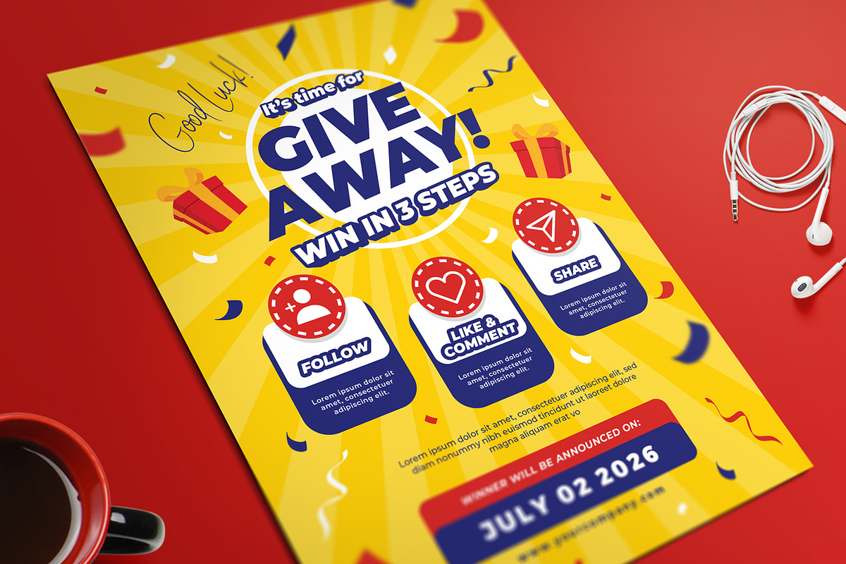 Give Away Flyer Set, a Flyer Template by Aarley Kaiven (Photo 2 of 2)