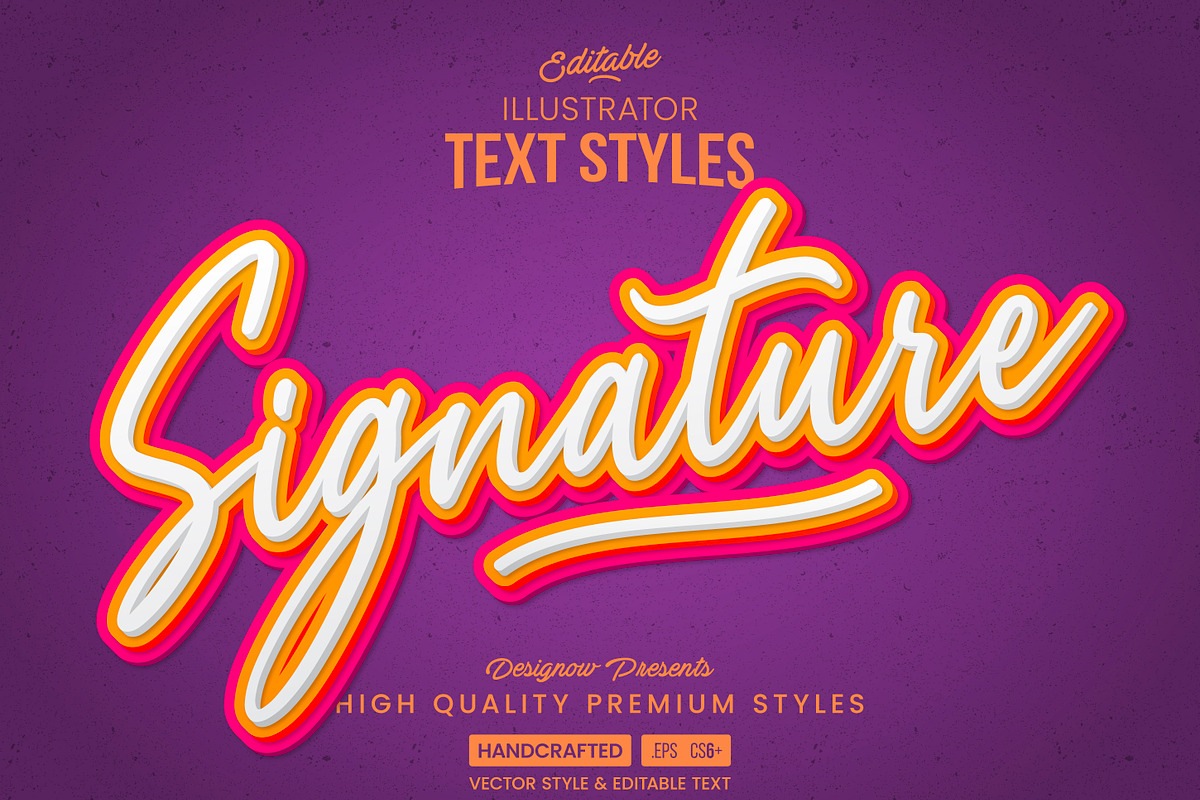 Retro Signature Text Style, a Layer Style Add-On by Designow Group