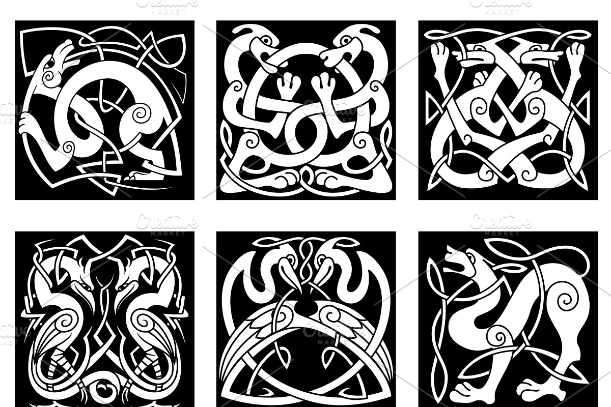 Animal and birds in celtic style