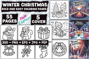 Winter Christmas Coloring Pages, an Illustration by LightExpress