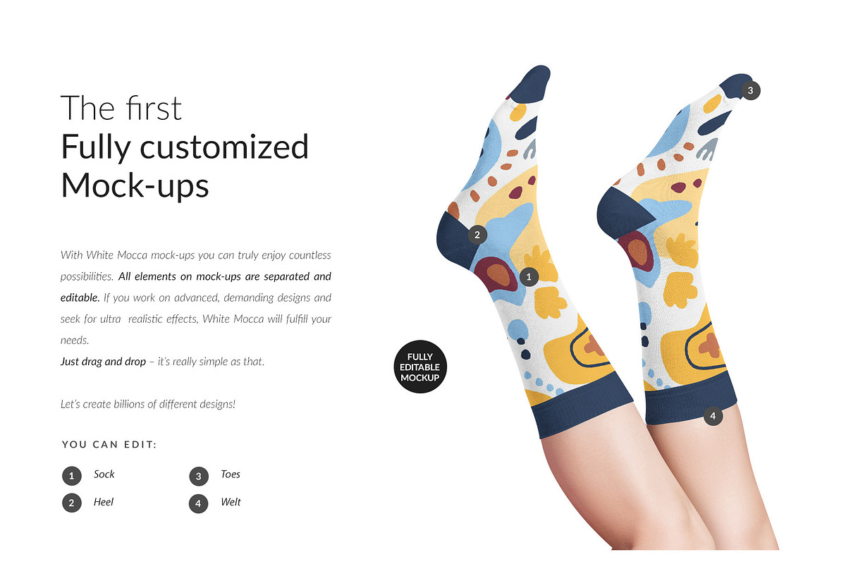 All Socks 9x Mock-ups, a Print Template by Mocca Mockups Store (Photo 2 of 5)
