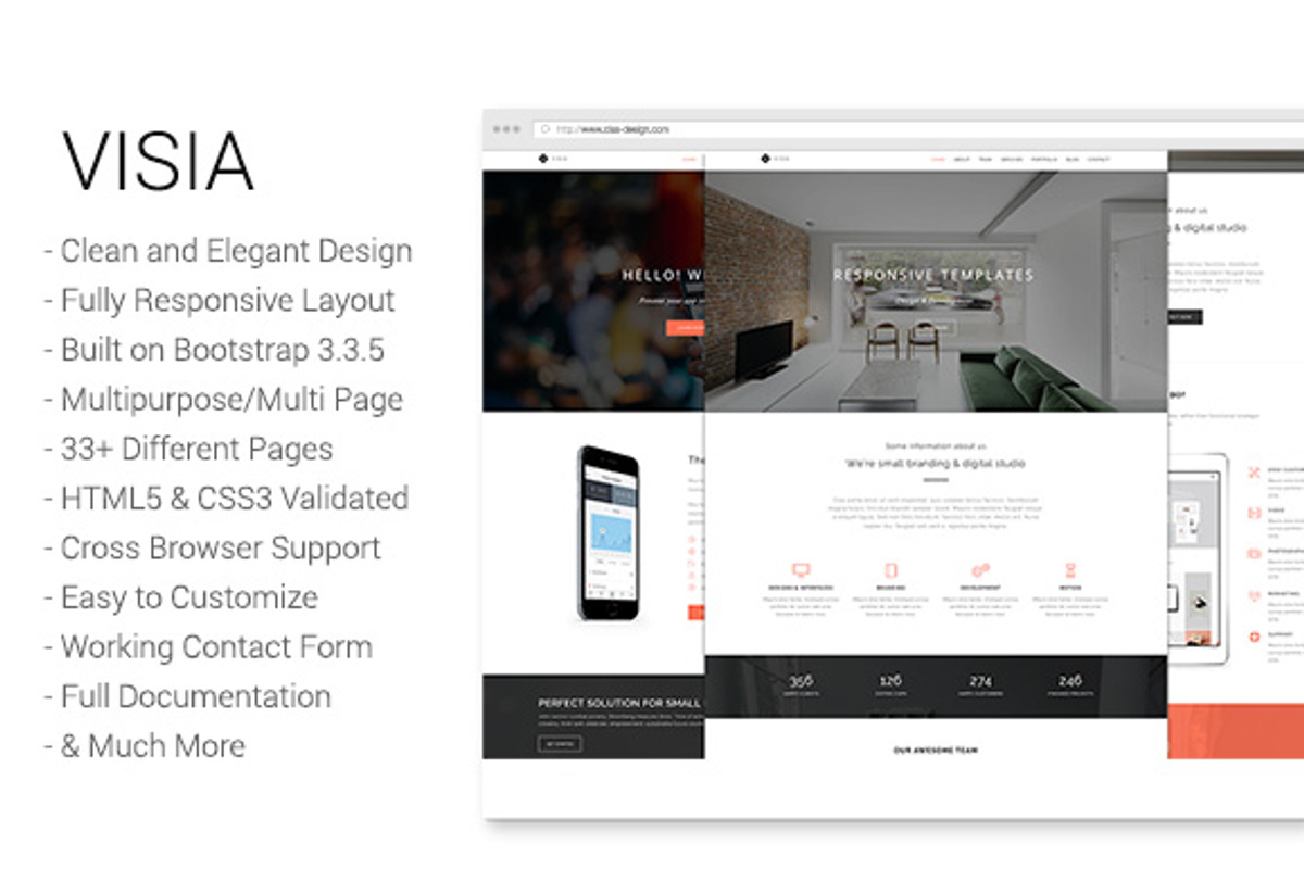 Visia -  Creative Agency/Portfolio, a Bootstrap Template by Clasdesign