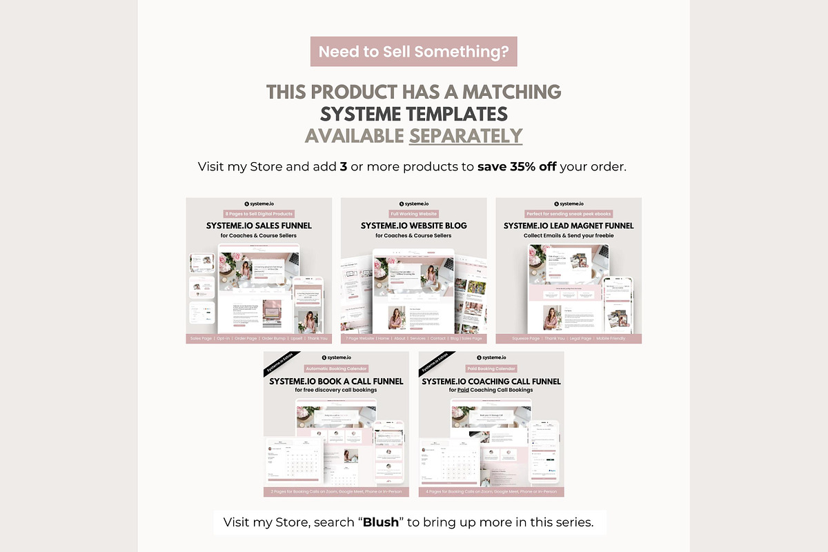 Systeme.io Blush Link in Bio, a Landing Page Template by Hayley's Digital Hub (Photo 9 of 10)