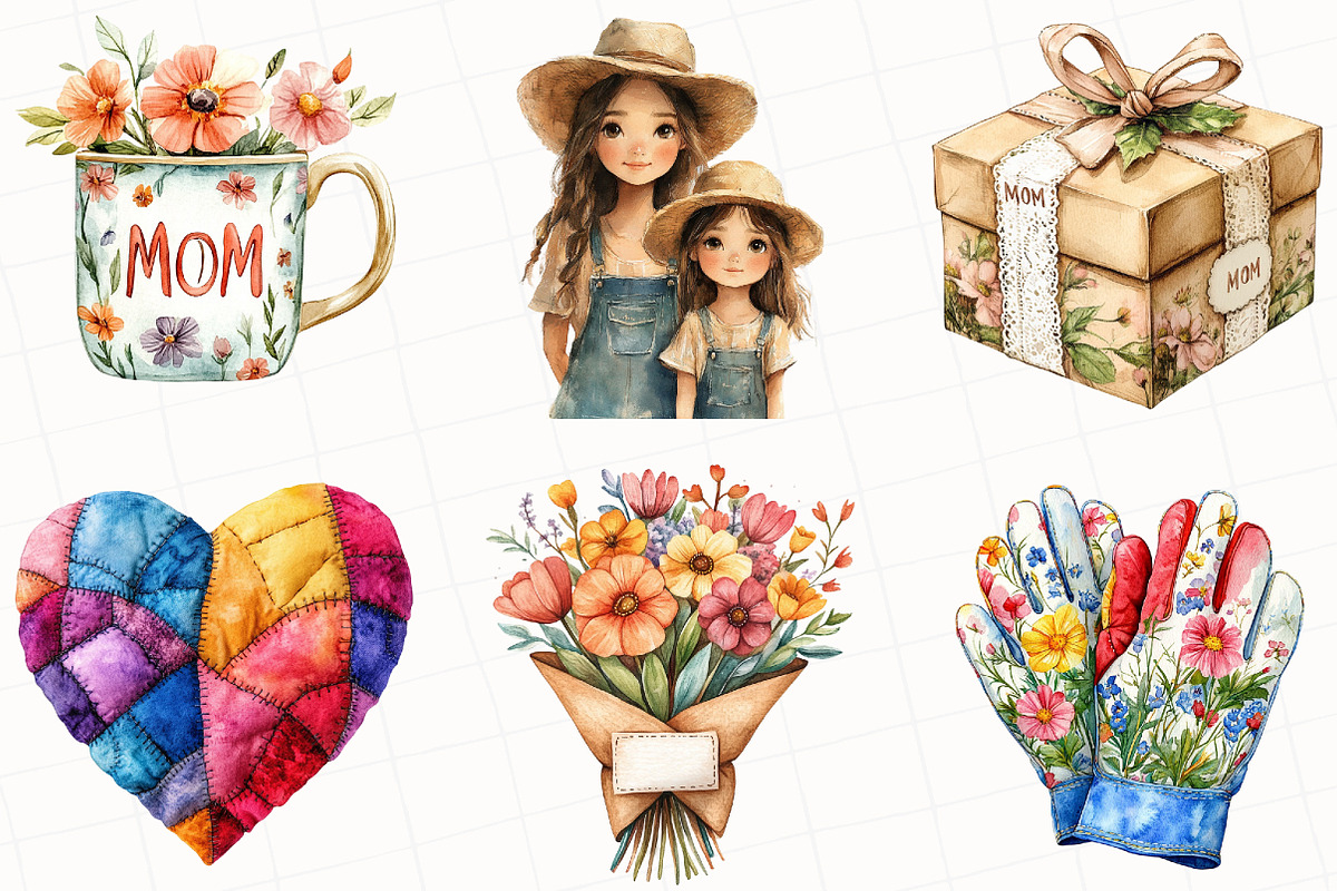 Rustic Mothers Day Clipart, an Illustration by OK Design (Photo 3 of 5)