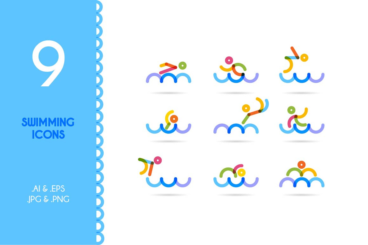 Swimming / Swimming man icons, a Background Graphic by jenny lipets