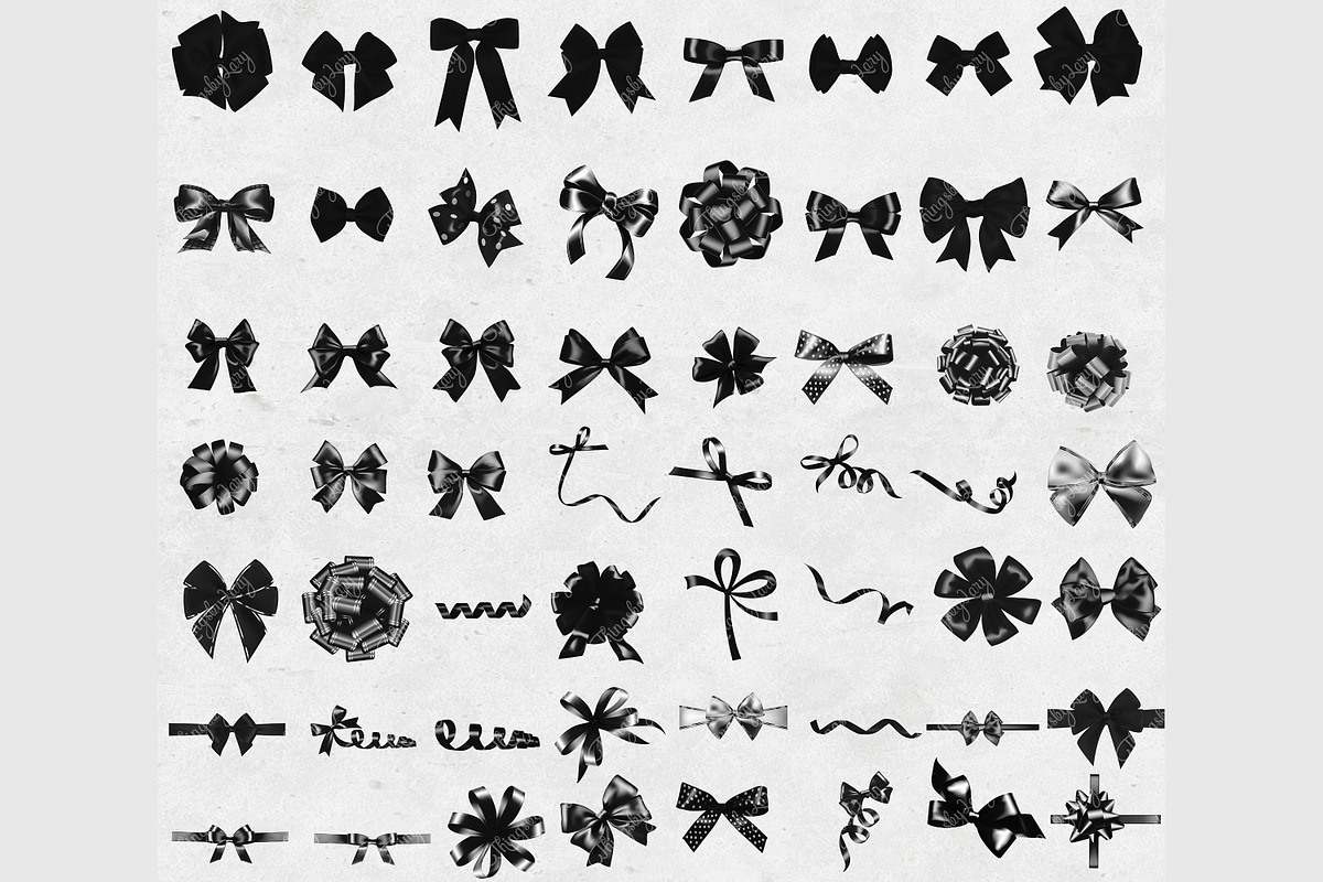 56 Black Satin Bows and Ribbons PNG, an Object Graphic by ThingsbyLary (Photo 5 of 10)