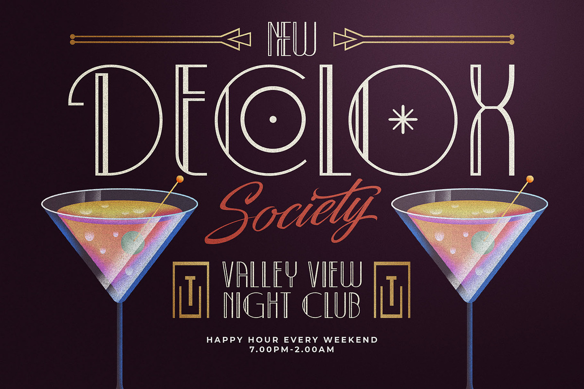 Decolmax Art Deco Typeface, a Sans Serif Font by alit design (Photo 5 of 17)