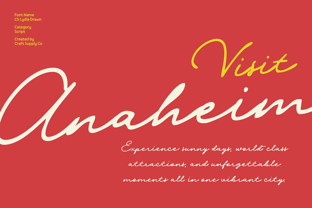 CS Lydia Drawn, a Script Font by Craft Supply Co. (Photo 5 of 8)