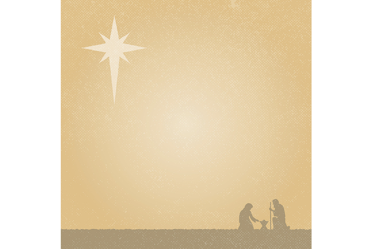 Gold Christmas Nativity Silhouette, a Background Graphic by Sync Design Soultions