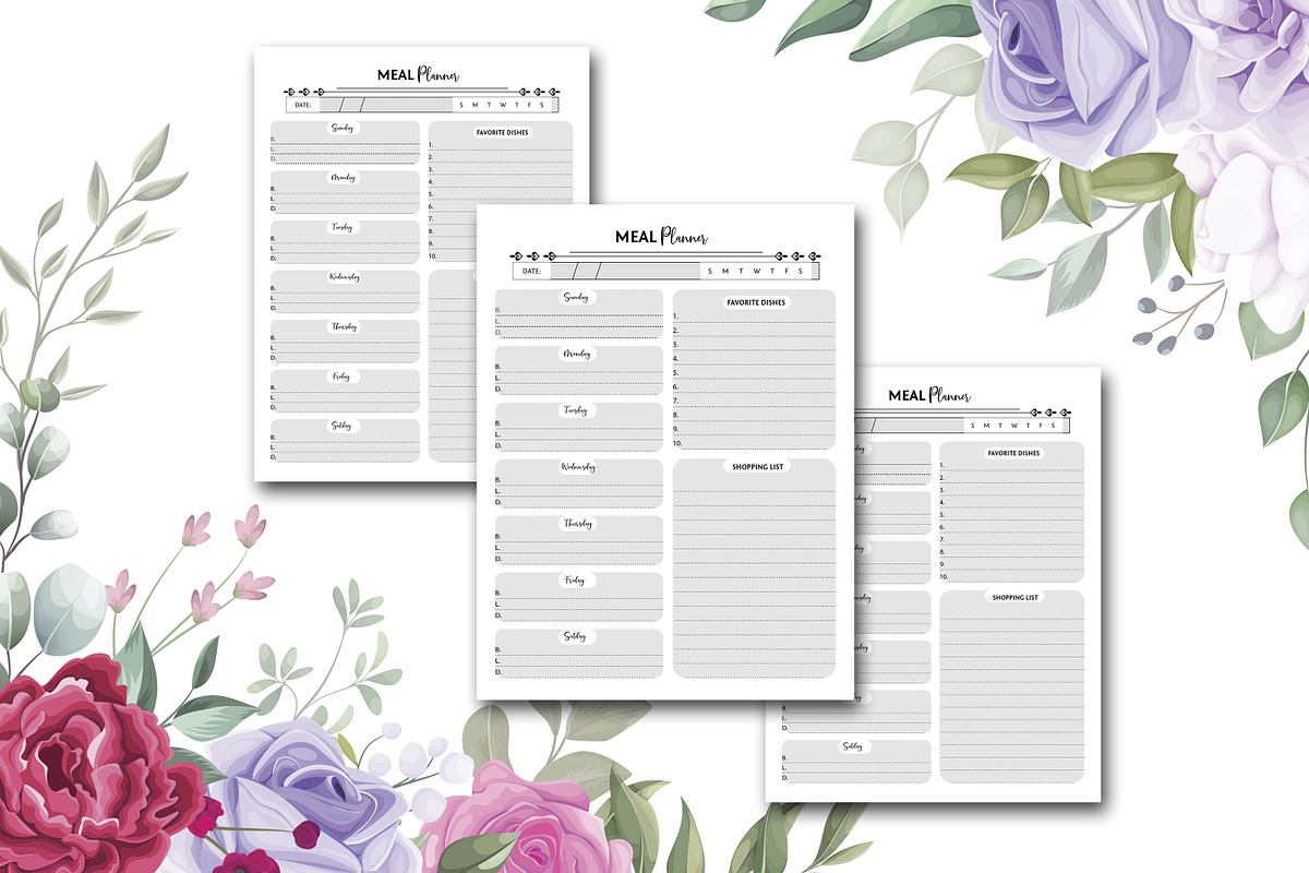 Meal Planner, a Stationery Template by design_hut (Photo 2 of 3)