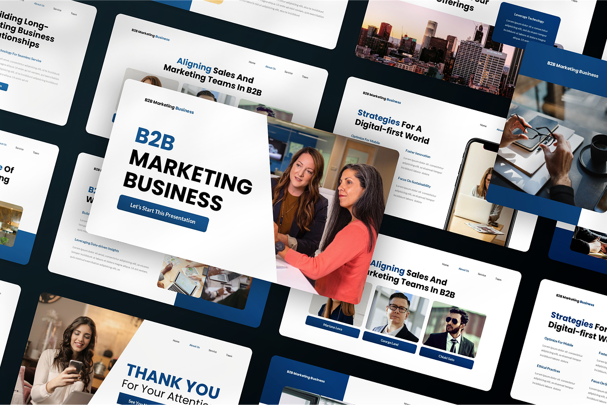 B2B Marketing Business PowerPoint, a Presentation Template by SquidPixey (Photo 2 of 7)