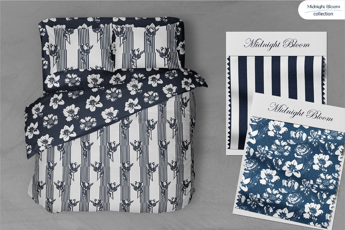 Midnight Bloom - Seamless Patterns, a Pattern Graphic by InaCorart (Photo 6 of 11)