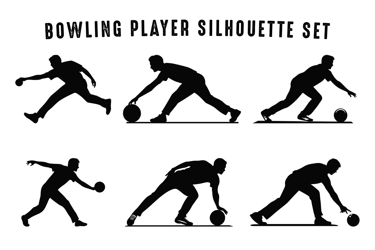 Bowling Player Silhouette SVG Se, a Sport Illustration by Gfx Expert Team (Photo 2 of 3)